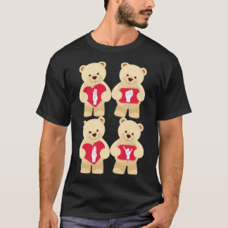 Camiseta Corações do urso de ursinho do linguagem gestual