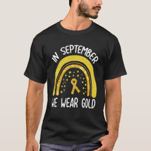 Camiseta Corações Dourados Arco-íris Em Setembro Nós Usamos