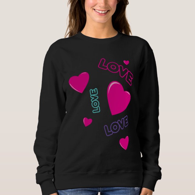 Camiseta Corações e Amor Rosa Bonitos - design romântico (Frente)