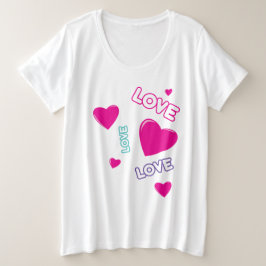 Camiseta Corações e Amor Rosa Bonitos - design romântico