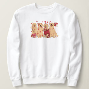 Camiseta Corações e Cupido de Cachorro Golden Retriever Rom
