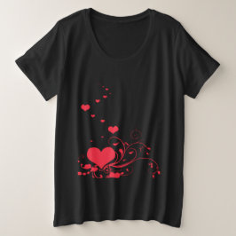 Camiseta Corações e floreios elegantes minimalistas