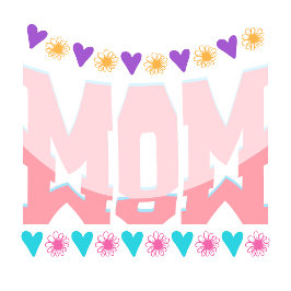 Camiseta Corações E Flores De Design estética Da Mãe