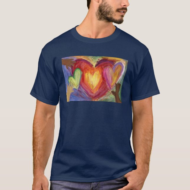 Camiseta Corações e Mãos Adoram Diversidade Artística Perso (Frente)