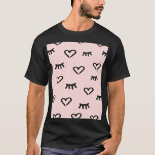 Camiseta Corações e Olhos: Grunge Vintage Sketch