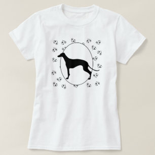 Camiseta Corações e Pawprints do galgo