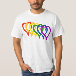 Camiseta Corações em camadas do Orgulho gay namorados Arco-