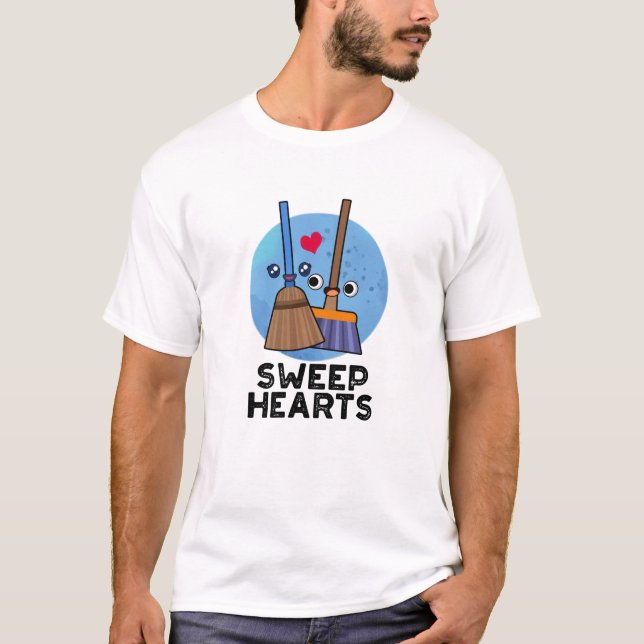 Camiseta Corações Engraçados Corações Doces Broom Pun (Frente)
