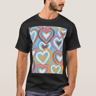 Camiseta Corações Engraçados: Padrão De Textura Invisível.