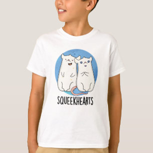 Camiseta Corações Engraçados Rato Querida Pun
