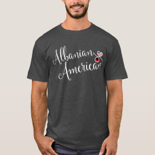 Camiseta Corações Entwinados Albaneses Americanos
