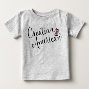 Camiseta Corações Entwinados Croatas Americanos