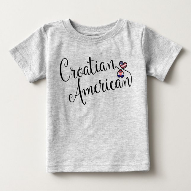 Camiseta Corações Entwinados Croatas Americanos (Frente)