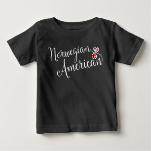 Camiseta Corações Entwinados Noruegueses Americanos