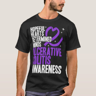 Camiseta Corações Esperançosos Determinam Mentes Colite Ulc
