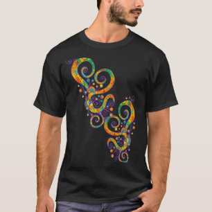 Camiseta Corações Espirais, Mão Pintada 2 Ventiladores Dive