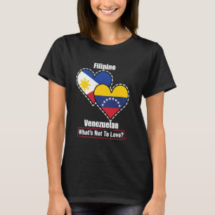 Camiseta Corações Filipino Venezuelano Bandeiras O Que Não