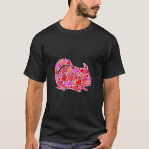 Camiseta Corações Fofos Chinchila Amante de Animais Diverti