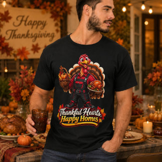 CAMISETA CORAÇÕES GRATOS, LARES FELIZES