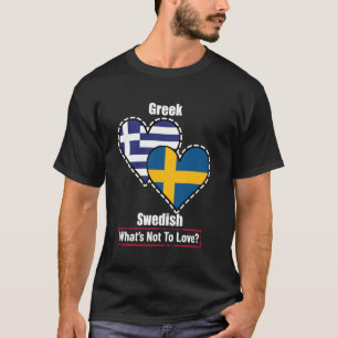 Camiseta Corações Gregos Suecos Bandeiras O Que Não Amar
