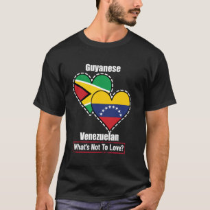 Camiseta Corações guianenses venezuelanos Bandeiras O que n