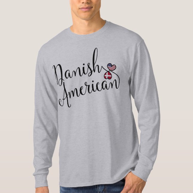 Camiseta Corações Invertidos Dinamarquês Americano (Frente)