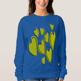 Camiseta Corações Lindos Desenhados à Mão Amarelo Ousado Do