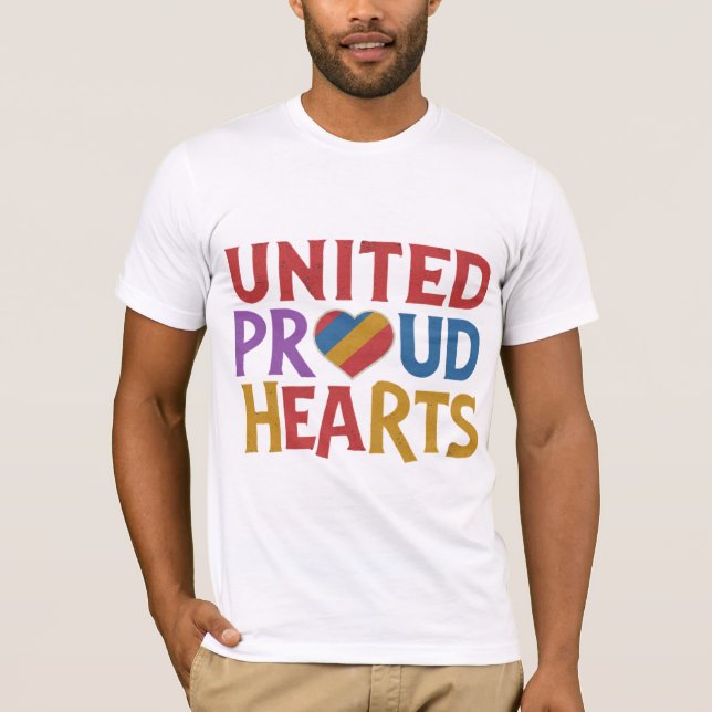 Camiseta Corações Orgulhosos da Frente Unida (Frente)
