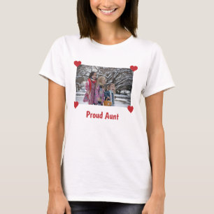 Camiseta Corações Orgulhosos Tia Personalizar Foto Faça 