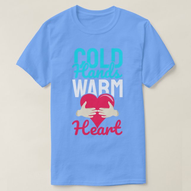 Camiseta Corações Quentes das Mãos Fria (Frente do Design)
