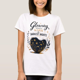 Camiseta Corações Radiantes Inspiradores Aquecem as Noites