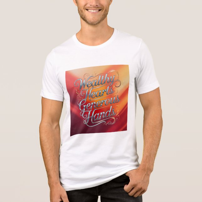 Camiseta Corações ricos mãos generosas (Frente)