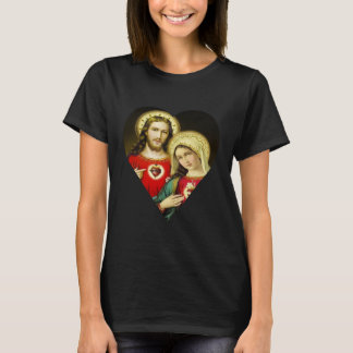 Camiseta Corações Sagrados Jesus Mary Humorous Big