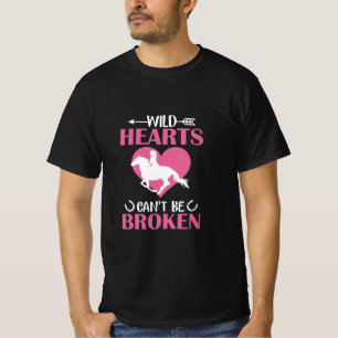 Camiseta Corações Selvagens de Arte Equina Não Podem Ser
