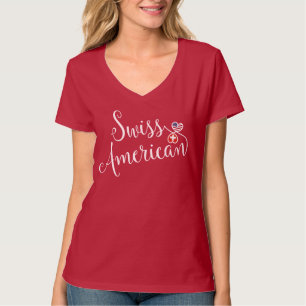 Camiseta Corações suíços de Entwinted do americano