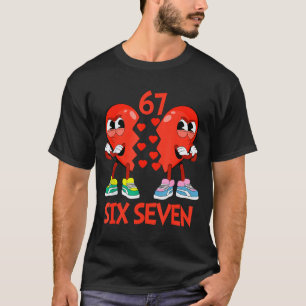 Camiseta Corações Valentines Engraçado Seis Sete 6 7 Meme G