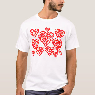 Camiseta Corações - Vermelho