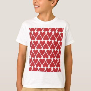 Camiseta Corações vermelhos alongados