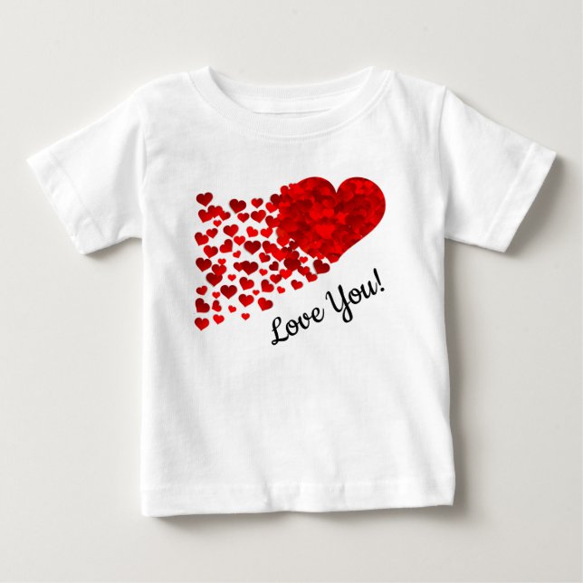 Camiseta Corações Vermelhos Amam Você (Frente)