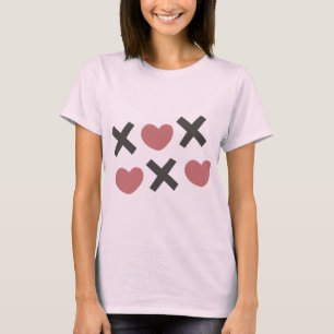 Camiseta Corações Vermelhos Desenhados à Mão Adoram ❤️ Desi