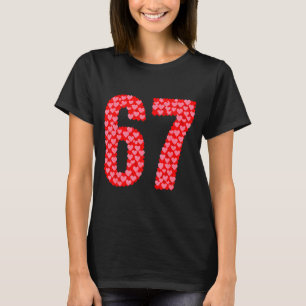 Camiseta Corações vermelhos rosa dia dos namorados 67 seis 
