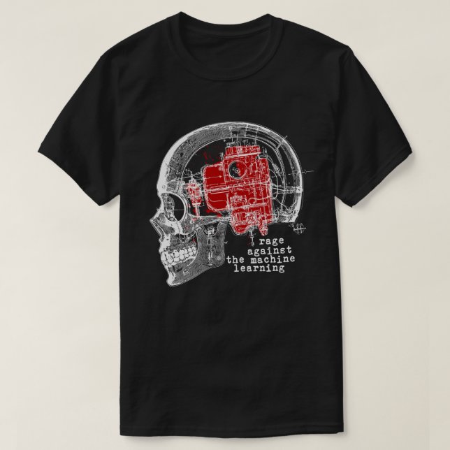 Camiseta Coragem contra a Aprendizagem de Máquinas (Frente do Design)