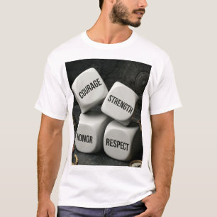 Camiseta Coragem Força Honra Respeito Dados Guerreiro Espar