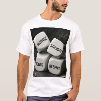 Camiseta Coragem Força Honra Respeito Dados Guerreiro Espar