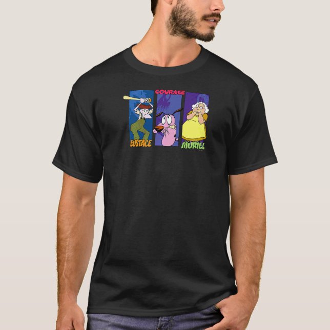 Camiseta Coragem Os Painéis Do Grupo De Cachorros (Frente)