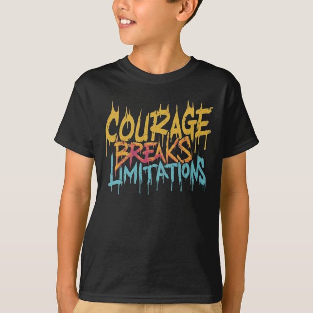 Camiseta Coragem Quebra Limitações. (Frente)