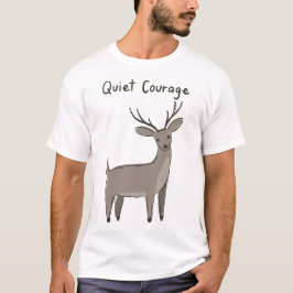 Camiseta Coragem-Silenciosa-Cervo-Minimalista-Motivação