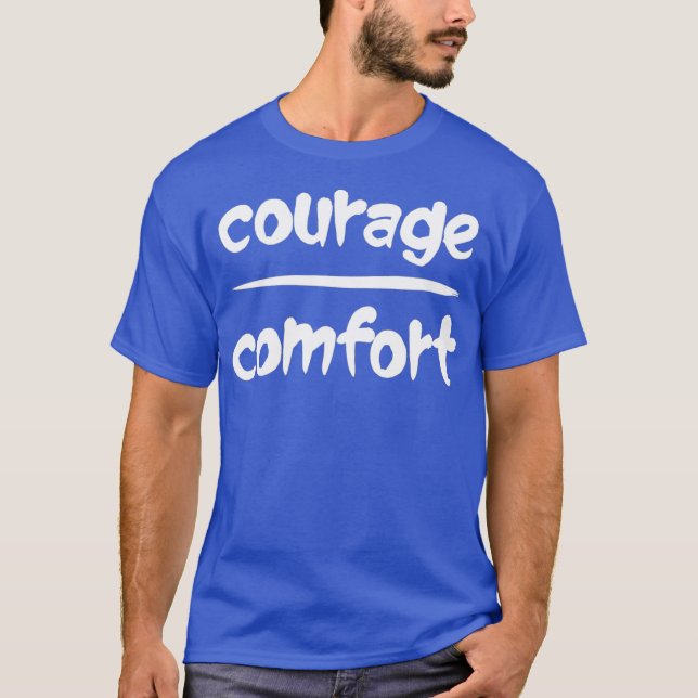 Camiseta Coragem Sobre Conforto Matemático Pun Optimitic Sl (Frente)
