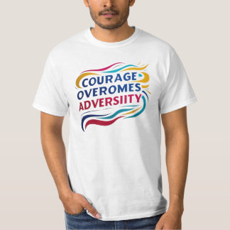 Camiseta Coragem supera adversidade Camisa-T inspiracional