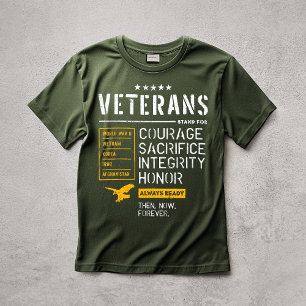Camiseta Coragem Veterana Sacrifício Integridade Honra